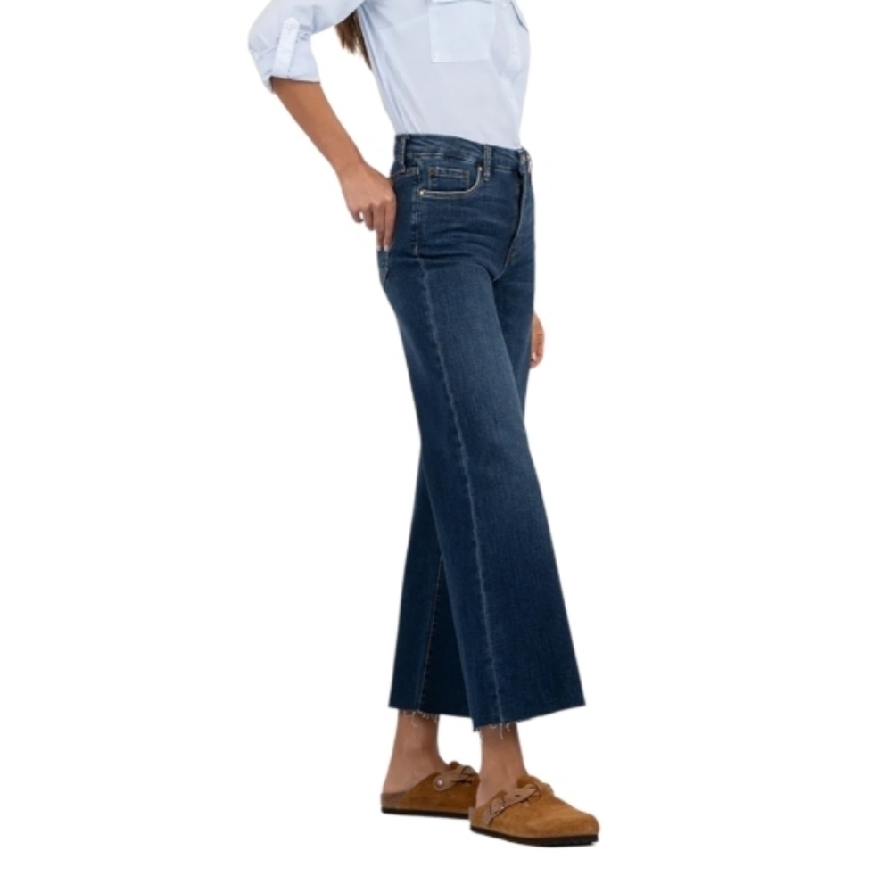 Kut from the Kloth Meg Fab Ab Wide Leg High-Rise Crop Jeans - Picture 2 of 13